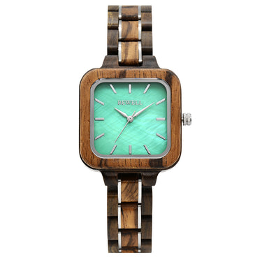 Bewell W185AL Ladies Walnut with Zebra Wood Watch